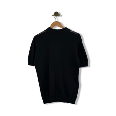 Oxknitstore Striped Knit Short Sleeve Shirt
