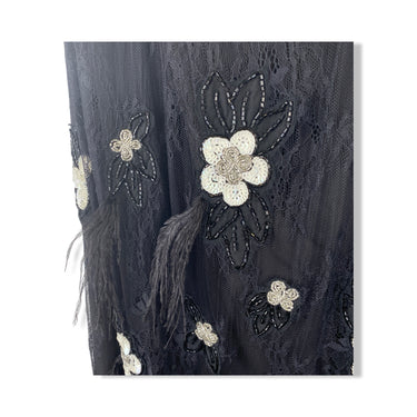 Sea New York Bethany Floral Beaded Feathered Skirt