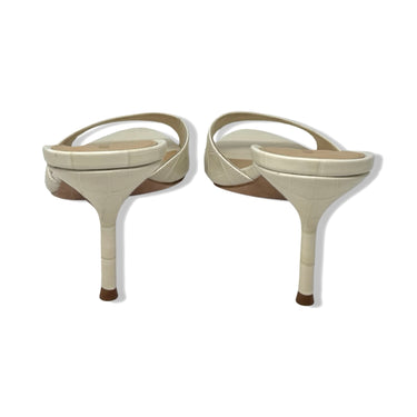 Veronica Beard Parchment Croc-Embossed Tia Slide Sandal