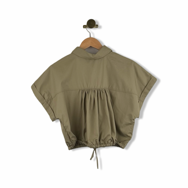 Thrift Cropped Snap Shirt