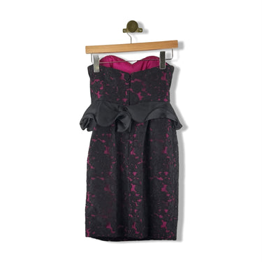 Marchesa Notte Lace Satin Cocktail Dress