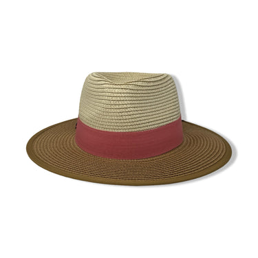 Nicole Miller Pink Hat Band Two-Tone Woven Hat