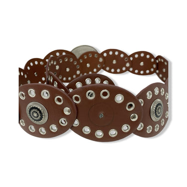 Studded Eyelet Western Circle Belt