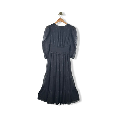 Shoshanna Patterned Half Puff Sleeve Smocked Maxi Dress