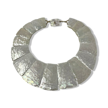 Vintage R.J. Graziano Iridescent Shell Statement Necklace