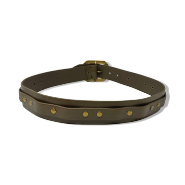 Flat Stud Geometric Buckle Belt