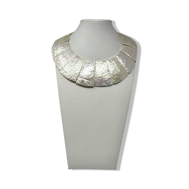 Vintage R.J. Graziano Iridescent Shell Statement Necklace