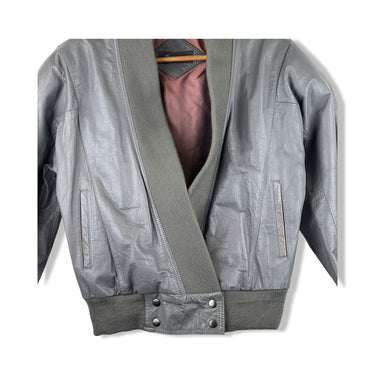 Vintage Guy Laroche Open Front Leather Jacket