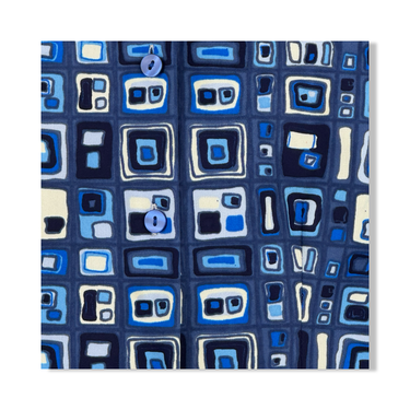 Vintage Geometric Short Sleeve Button Down Top