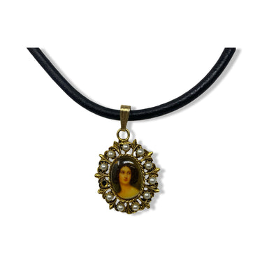Vintage RJ Graziano Cameo Cord Choker