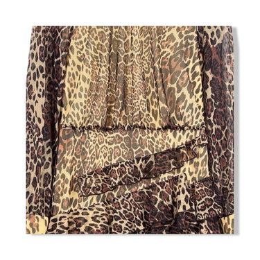 Area Stars Leopard Ruffle Midi Dress