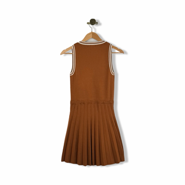 Heartloom Sleeveless Contrast Neckline Pleated Dress
