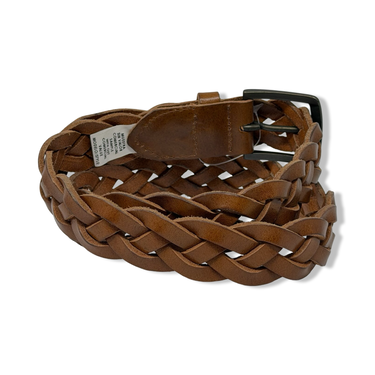 Braided Leather Square Buckle Belt