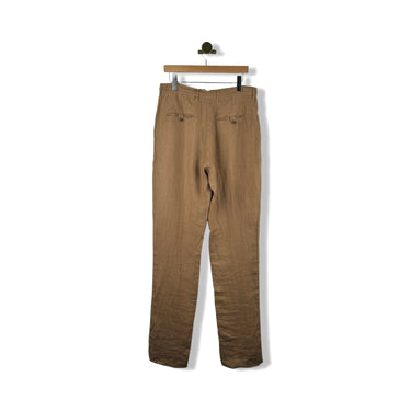 Billy Reid Garment Dyed Linen Flat Front Trousers
