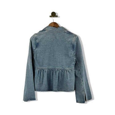 BLANKNYC Tie Front Denim Long Sleeve Top