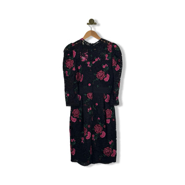 Shoshanna Long Sleeve Rose Embroidered Lace Dress
