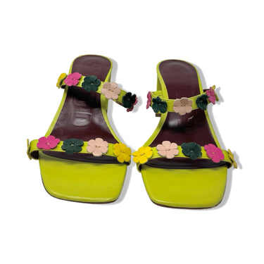 Staud Frankie Floral Leather Sandals