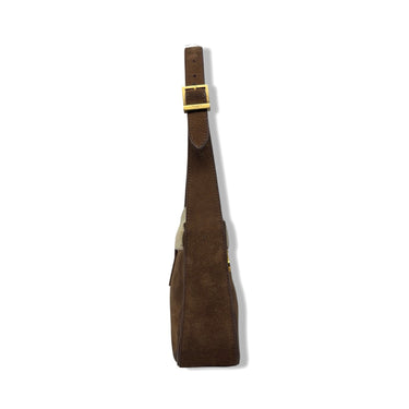 Saint Laurent Suede Shearling Le 5 A 7 Hobo Bag