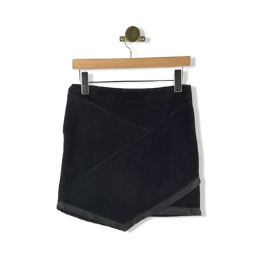 Maje Suede Fringe Mini Skirt