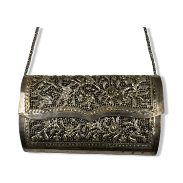 Ornate Metal Chain Strap Purse