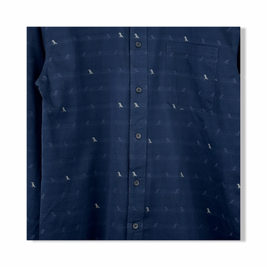 Billy Reid Bird Pattern Tuscumbia Long Sleeve Shirt