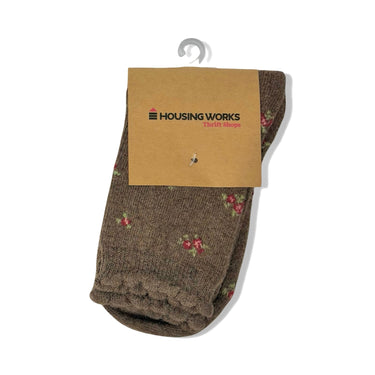 Heathered Winter Floral Sock