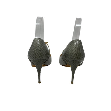Jennifer Chamandi Snakeskin Suede Combo Heel