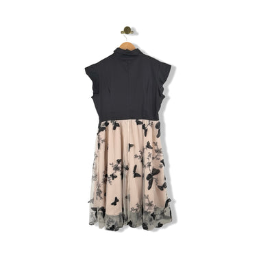 Cap Sleeve Butterfly Patch Dress