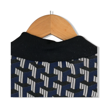 Rag & Bone Geometric Print Polo Knit Top