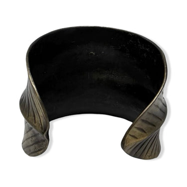 Vintage R.J. Graziano Textured Diagonal Lined Cuff Bracelet