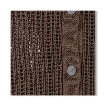 Elle Grey Crochet Button Up Knitted Cardigan