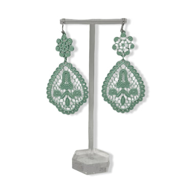 Mint Embellished Bracelet and Earrings Set