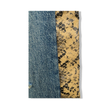RTA Snakeskin Trim Distressed Jeans