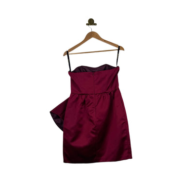 Shoshanna Strapless Ruffle Satin Dress