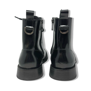 Karl Lagerfeld Box Leather Combat Boots