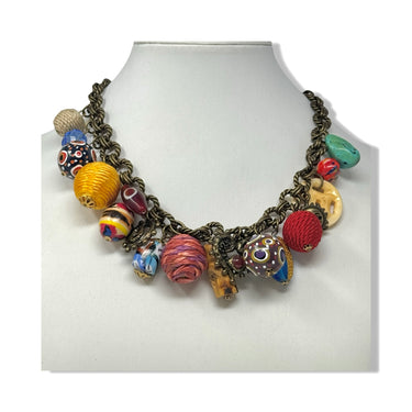 Vintage R.J. Graziano Rope Link Chain Charm Necklace