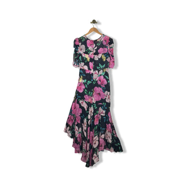 Shoshanna Floral Ruched Half Sleeve Maxi Dress