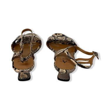 Aquatalia Snakeskin Open Toe Heels