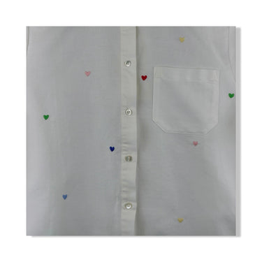 Sezane Embroidered Heart Tomboy Shirt