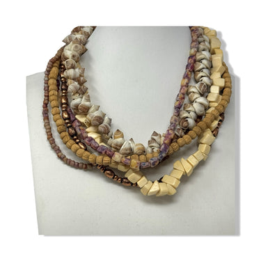 Vintage R.J. Graziano Seashell Multi-Strand Necklace