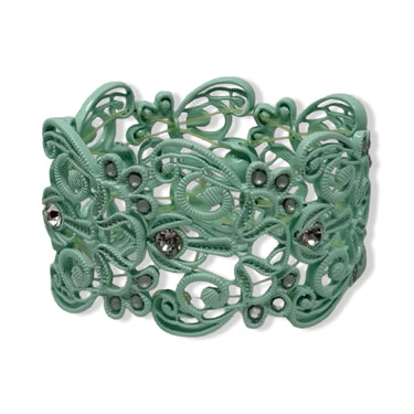 Mint Embellished Bracelet and Earrings Set