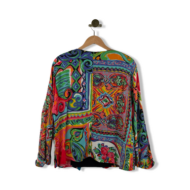 Vintage Carole Little Patterned Wrap Top