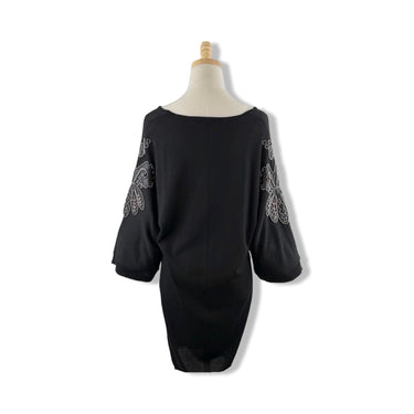 Pinko Faux Leather Applique Sweater Dress