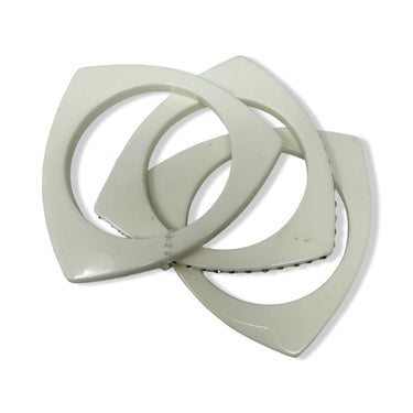 Vintage R.J. Graziano Geometric Shaped Rhinestone Bangle Set