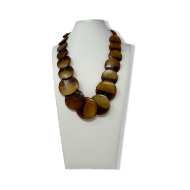 Vintage R.J. Graziano Horn Disc Beaded Necklace