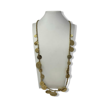 Vintage R.J. Graziano Link Chain Coin Dangle Necklace