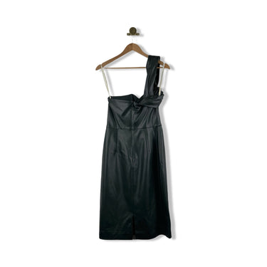 Shoshanna Faux Leather Asymmetric Strap Dress