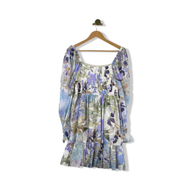 & Other Stories Floral Square Neck Mini Dress
