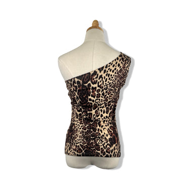Area Stars One Shoulder Leopard Print Top
