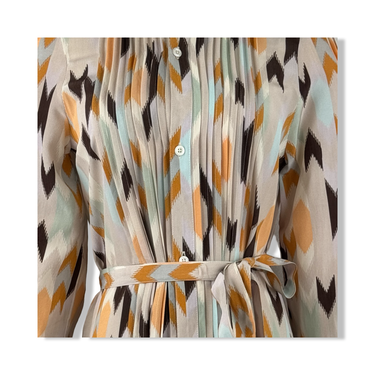 Billy Reid Silk Pleated Shirt Dress